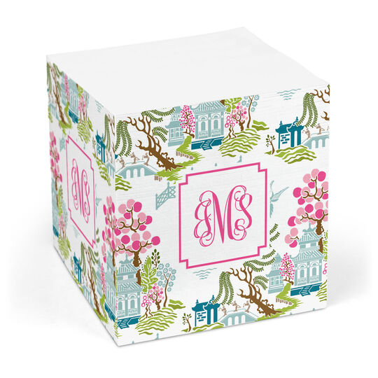 Spring Chinoiserie Sticky Memo Cube